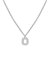 Molu Pırlantalı O Harfli Kolye