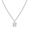 Molu Pırlantalı R Harfli Kolye