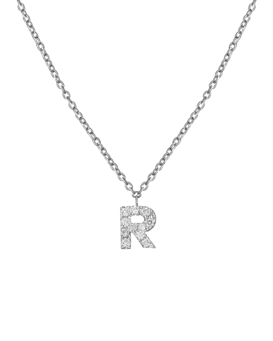 Molu Pırlantalı R Harfli Kolye