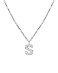 Molu Pırlantalı S Harfli Kolye