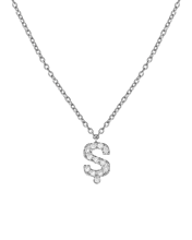 Molu Pırlantalı Ş Harfli Kolye