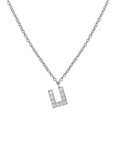 Molu Pırlantalı U Harfli Kolye