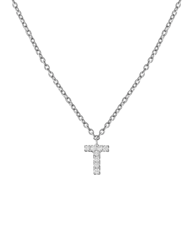 Molu Pırlantalı T Harfli Kolye