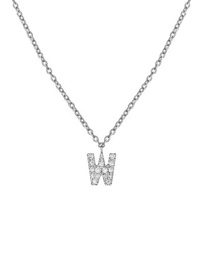 Molu Pırlantalı W Harfli Kolye