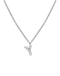 Molu Pırlantalı Y Harfli Kolye