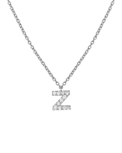 Molu Pırlantalı Z Harfli Kolye