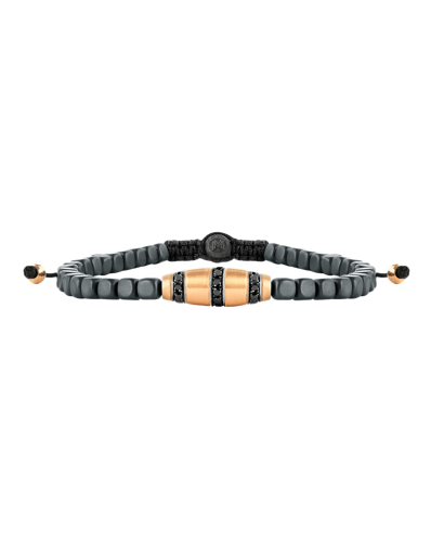 Molu Siyah Pırlantalı Hematit Makreme Örgü Bilezik