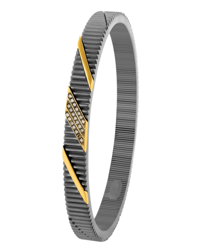 Molu Kahve Pırlantalı Gümüş Bilezik