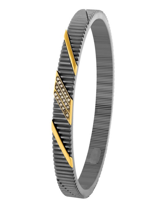 Molu Kahve Pırlantalı Gümüş Bilezik