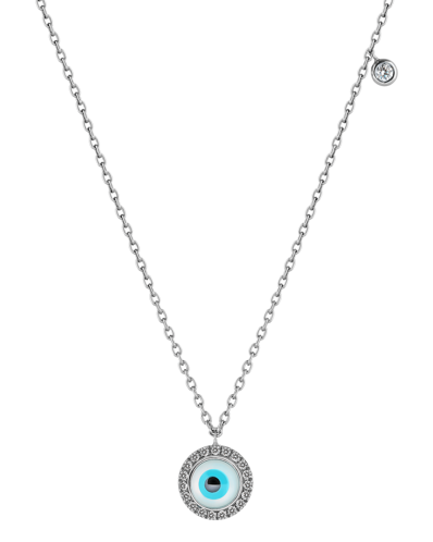 Molu Pırlantalı Küçük Yuvarlak Gözlü Kolye 