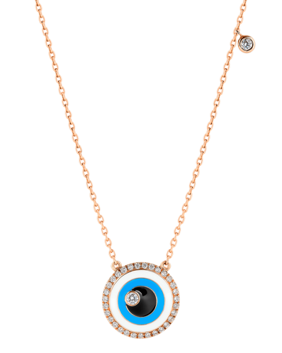 Molu Pırlantalı Mineli Yuvarlak Gözlü Kolye