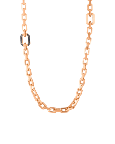 Molu Siyah Pırlantalı Zincir Kolye