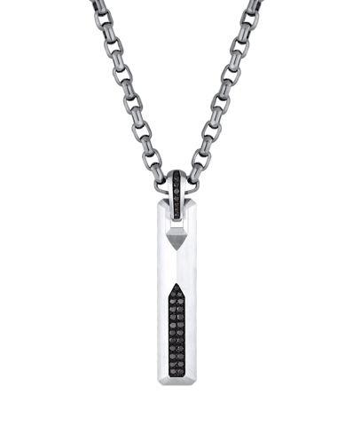 Molu Siyah Pırlantalı Gümüş Kolye