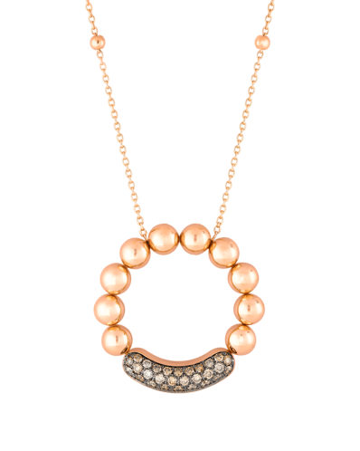 Molu Kahve Pırlantalı Altın Top Kolye