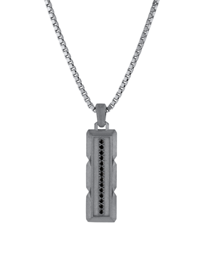 Molu Siyah Pırlantalı Gümüş Jilet Kolye