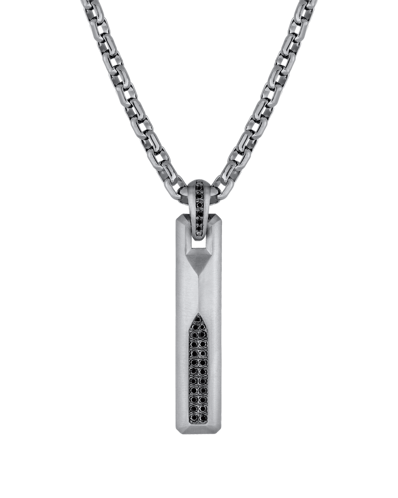 Molu Siyah Pırlantalı Gümüş Kolye