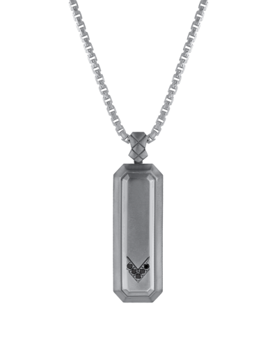 Molu Siyah Pırlantalı Gümüş Kolye