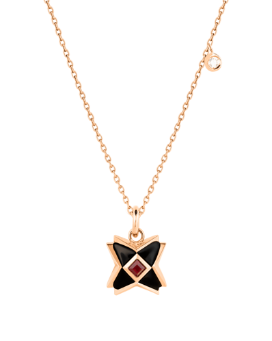 X by Molu IconX Siyah Mineli Yakut Kolye 