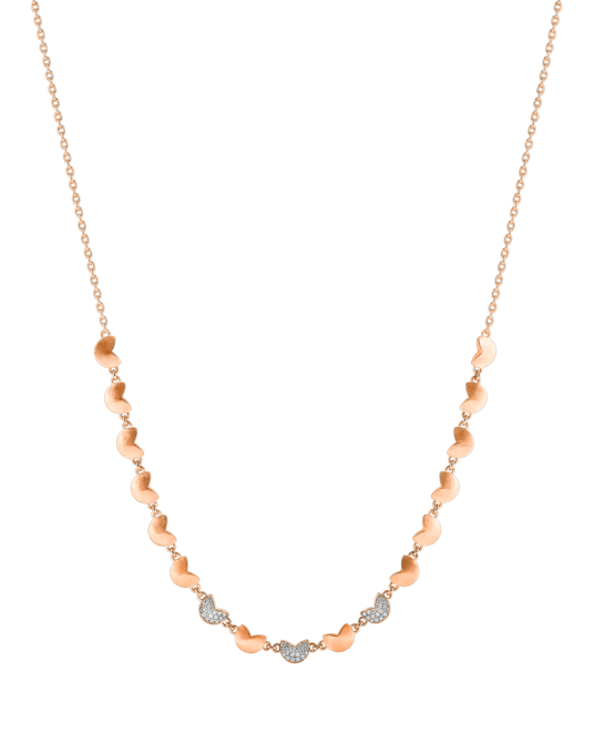 X by Molu Tulips Pırlantalı Sıralı Zincir Kolye 