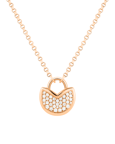 X by Molu Tulips Pırlantalı Büyük Boy Kilit Kolye 