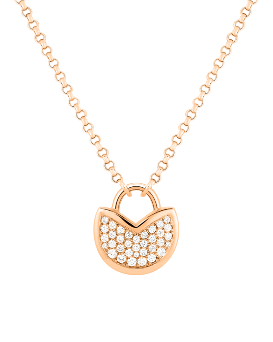 X by Molu Tulips Pırlantalı Büyük Boy Kilit Kolye 