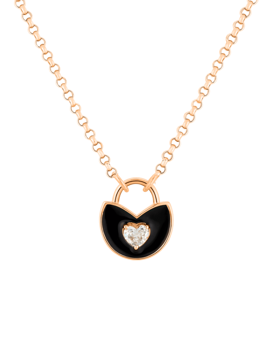 X by Molu Tulips Siyah Mineli Tektaş Kolye 