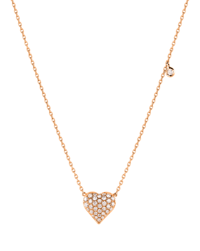 Molu Pırlantalı Kalp Kolye 