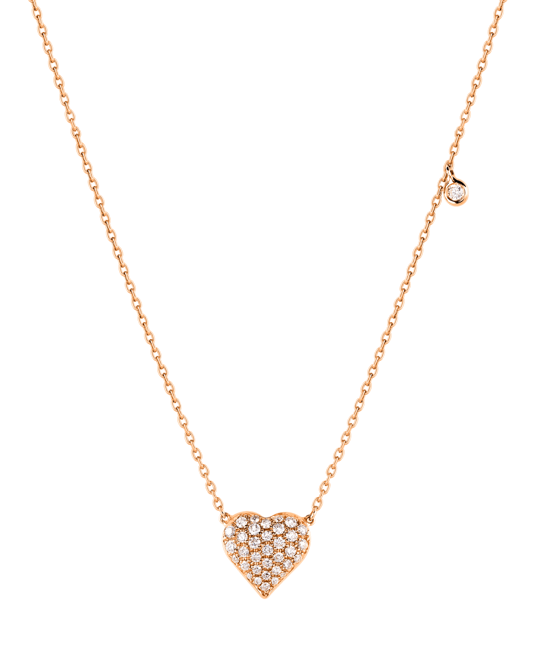 Molu Pırlantalı Kalp Kolye 