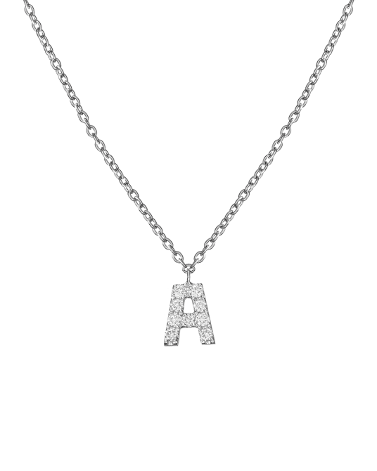 Molu Pırlantalı Harfli Kolye - A'dan Z'ye