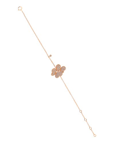 Molu Pırlantalı Çift Kelebek Bilezik