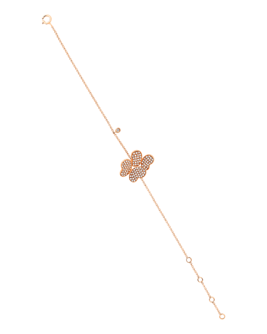 Molu Pırlantalı Çift Kelebek Bilezik