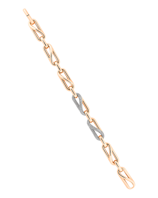 Molu Pırlantalı Kıvrımlı Pave Bilezik