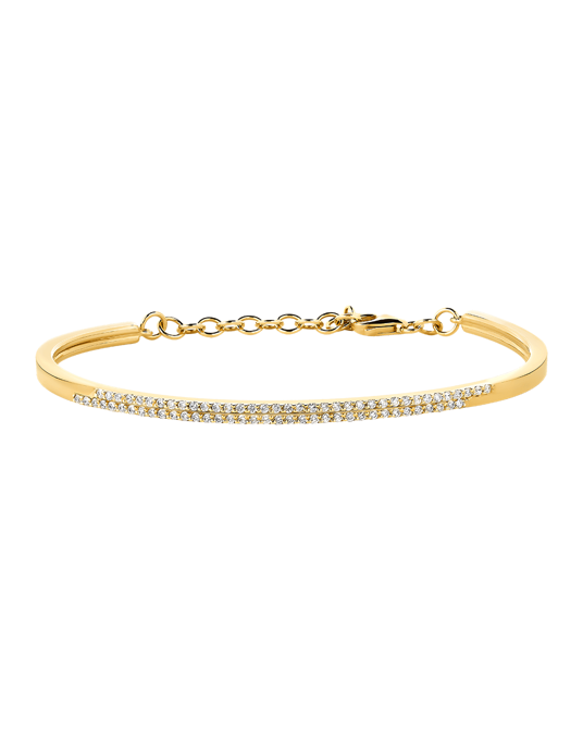 Molu Pırlantalı Kelepçe Bilezik