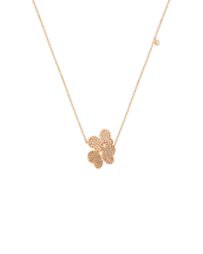 Molu Pırlantalı Çift Kelebek Kolye