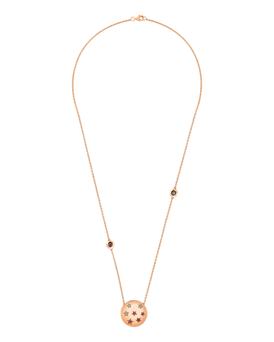 Molu Pırlantalı Yakutlu Yıldızlı Kolye