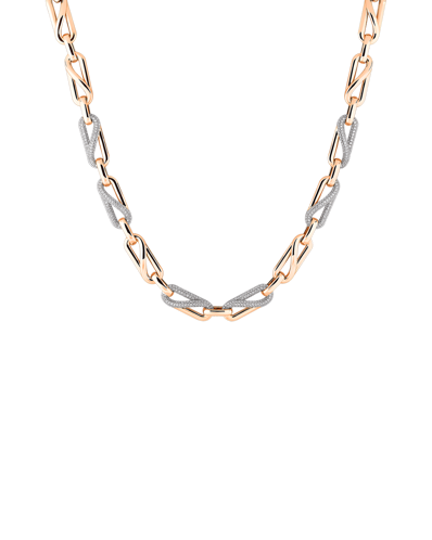 Molu Pırlantalı Kıvrımlı Pave Kolye