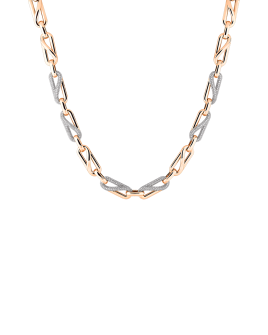 Molu Pırlantalı Kıvrımlı Pave Kolye