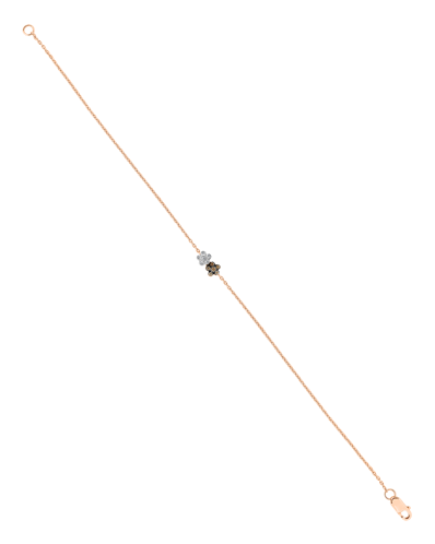 Picture of Molu Pırlantalı Çift Çiçekli Bilezik