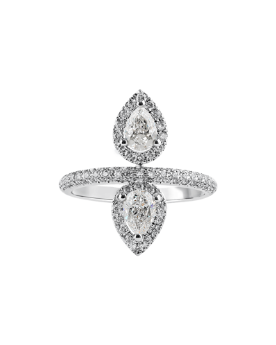 Molu Çift Damla Pırlantalı Yüzük	