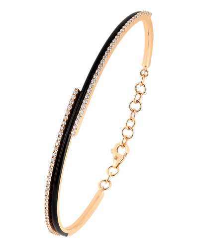 Picture of Molu Pırlantalı Siyah Mineli Kelepçe Bilezik