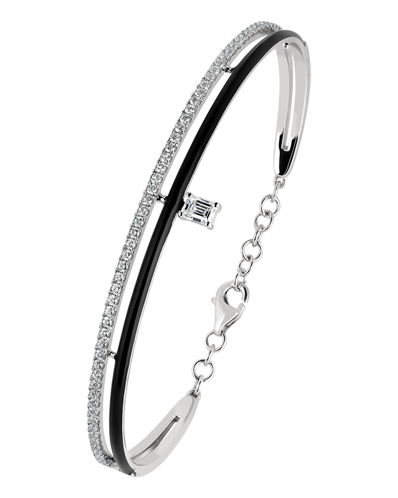 Picture of Molu Pırlantalı Siyah Mineli Kelepçe Bilezik