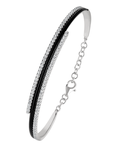 Picture of Molu Pırlantalı Siyah Mineli Kelepçe Bilezik