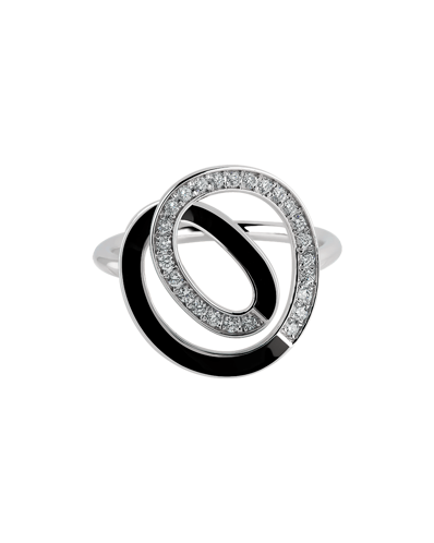 Picture of Molu Pırlantalı Siyah Mineli Helezon Yüzük