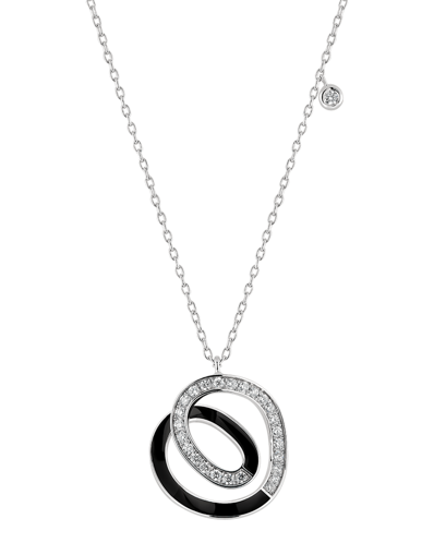 Picture of Molu Pırlantalı Siyah Mineli Helezon Kolye