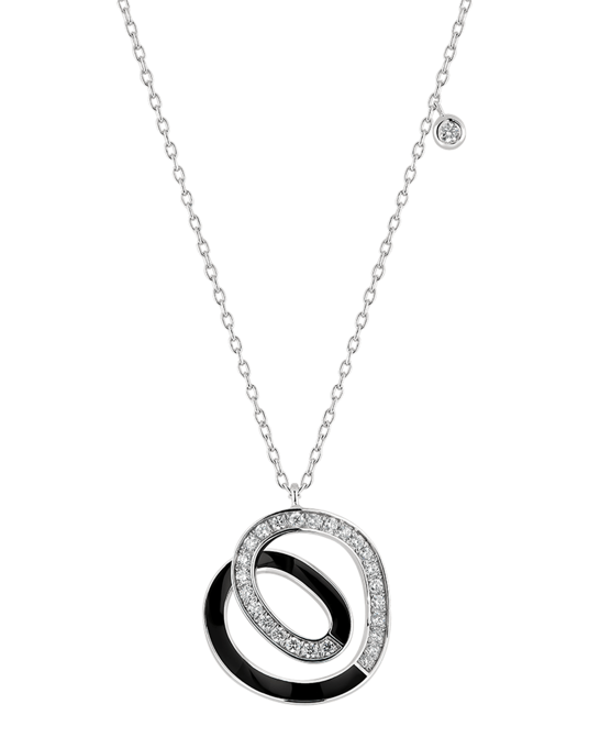 Picture of Molu Diamond Black Enamel Spiral Necklace
