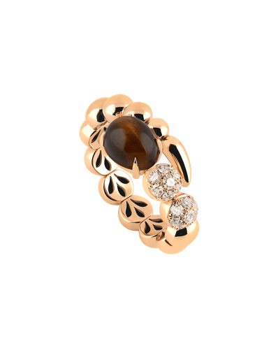 Tropica Pırlantalı Kaplan Gözü Taşlı Yaylı Yüzük