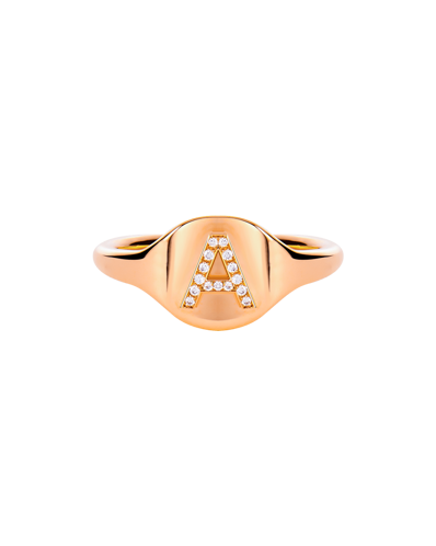 Molu Pırlantalı A Harfli Yüzük	