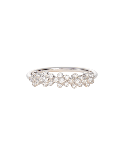 Molu Pırlantalı Beş Çiçekli Yüzük	