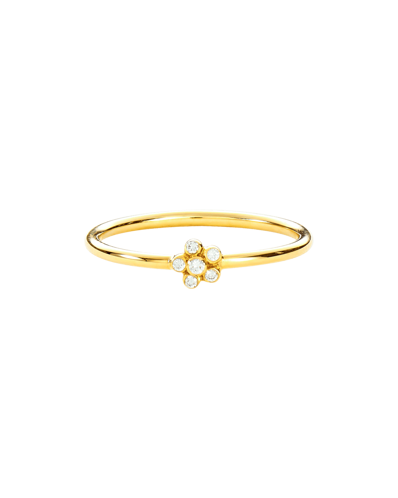 Molu Pırlantalı Çiçek Yüzük	