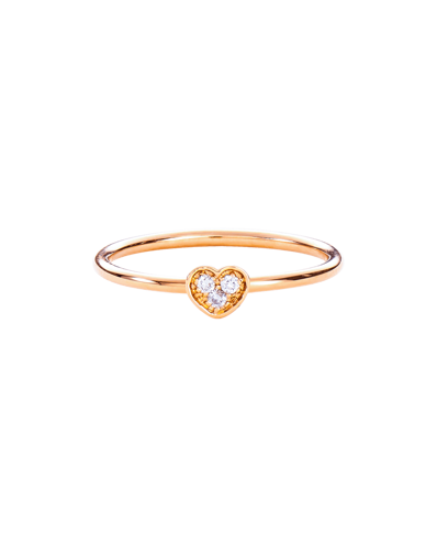 Molu Pırlantalı Kalp Yüzük	